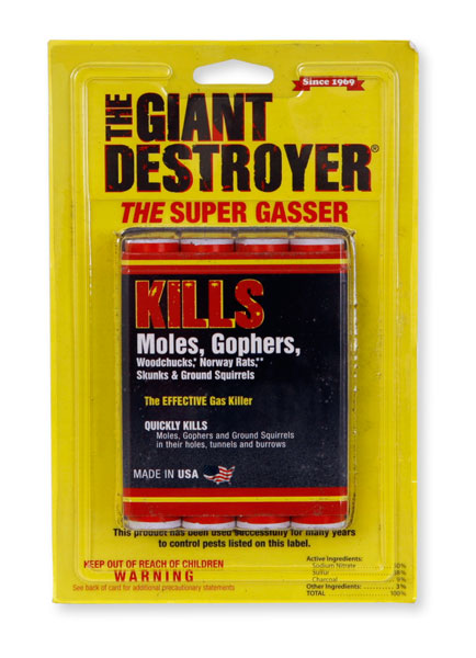 Giant Destroyer Smoke Bombs 12 Pack Kills Moles Gophers Skunks Rats Squirrels 