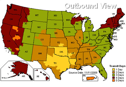 UPS Ground Map